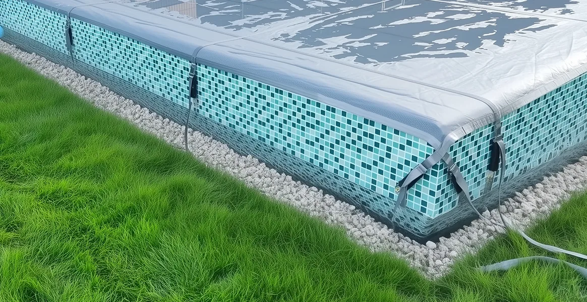 Покрывало для бассейна под снегом — защита зимой в Раменском